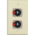 Photo of My Custom Shop WPLI-1112 1-Gang Ivory Lexan Wall Plate w/ 2 Neutrik NJ3FP6C 1/4-Inch TRS Latching Jacks