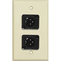 My Custom Shop 1-Gang Ivory Lexan Wall Plate w/ 2 NEUTRIK 3-Pin XLR Male-Terminal Blocks