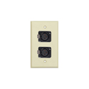 Photo of My Custom Shop 1-Gang Ivory Lexan Wall Plate w/ 2 Neutrik 3-Pin Female XLRs Terminal Block