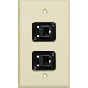 Photo of My Custom Shop WPLI-1153-6E 1-Gang Ivory Lexan Wall Plate w/ 2 CAT-6 RJ45 F-F Feedthrough
