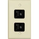Photo of My Custom Shop 1-Gang Ivory Lexan Wall Plate w/ 2 CAT-5E RJ45 F-F Feedthrough