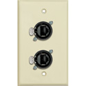 Photo of My Custom Shop WPLI-1168 1-Gang Ivory Lexan Wall Plate w/ 2 NEUTRIK RJ45 To Rear IDC110 Terminals