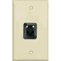 Photo of My Custom Shop WPLI-1194 1-Gang Ivory Lexan Wall Plate w/ 1 CAT-6 RJ45 F-F Feedthrough