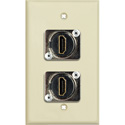 Photo of My Custom Shop WPLI-1200 1-Gang Ivory Lexan Wall Plate with (2) HDMI 2.0 Feedthru