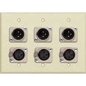 Photo of My Custom Shop 3-Gang Ivory Lexan Wall Plate w/ NEUTRIK Triple 3-Pin XLR-M & Triple XLR-F