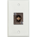 Photo of My Custom Shop 1-Gang White Lexan Wall Plate with 1 Canare BCJ-JRUK 12G-SDI BNC Feed-Thru