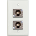 Photo of My Custom Shop 1-Gang White Lexan Wall Plate with 2 Canare BCJ-JRUK 12G-SDI BNC Feed-Thrus