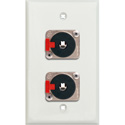 Photo of My Custom Shop WPLW-1112 1-Gang White Lexan Wall Plate w/ 2 Neutrik NJ3FP6C 1/4-Inch TRS Latching Jacks