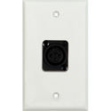 Photo of My Custom Shop WPLW-1115 1-Gang White Lexan Wall Plate w/ 1 NC3FD-L-1-B Connector