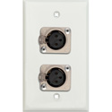 Photo of My Custom Shop 1-Gang White Lexan Wall Plate w/ 2 Neutrik 3-Pin Female XLRs Terminal Block