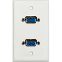 Photo of My Custom Shop WPLW-1137 1-Gang White Lexan Wall Plate w/ 2 HD 15-Pin Female Rear Solder Connectors