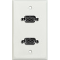 Photo of My Custom Shop 1-Gang White Lexan Wall Plate w/ Two VGA HD 15-Pin Female Barrels