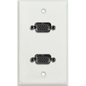 Photo of My Custom Shop WPLW-1139 1-Gang White Lexan Wall Plate w/ Two VGA HD 15-Pin Female Barrels