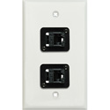 Photo of My Custom Shop WPLW-1153 1-Gang White Lexan Wall Plate w/ 2 CAT-6 RJ45 F-F Feedthrough