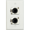 Photo of My Custom Shop WPLW-1166 1-Gang White Lexan Wall Plate w/ 2 NEUTRIK RJ45 To Rear Krone Connectors