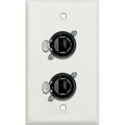 Photo of My Custom Shop WPLW-1168 1-Gang White Lexan Wall Plate w/ 2 NEUTRIK RJ45 To Rear IDC110 Terminals