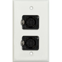 Photo of My Custom Shop WPLW-1179 1-Gang White Lexan Wall Plate w/ Two 5-Pin XLR DMX Connectors