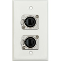 Photo of My Custom Shop WPLW-1182 1-Gang White Lexan Wall Plate w/ 2 NEUTRIK NE8FDP Barrel Connectors