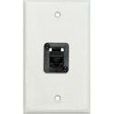 Photo of My Custom Shop WPLW-1194-6E 1-Gang White Lexan Wall Plate w/ 1 CAT-6 RJ45 F-F Feedthrough