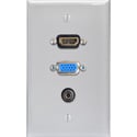 Photo of My Custom Shop WPLW-1213 1-Gang White Lexan Wall Plate w/ HDMI with 15-Pin VGA & Stereo Mini Jack