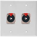 Photo of My Custom Shop 2-Gang White Lexan Wall Plate w/ 2 NEUTRIK NJ3FP6C Stereo 1/4 Latching Jacks