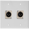 Photo of My Custom Shop 2-Gang White Lexan Wall Plate w/ 2 NEUTRIK XLR 3-Pin Male Connectors