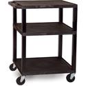 Photo of Luxor WT34E Tuffy 34 Inch Height AV Cart - Three Shelves / Black Legs