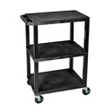 Photo of Luxor WT34S - 34-Inch High Black Tuffy Utility Cart - 3 Shelves