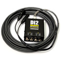 Whirlwind DI2-025-BK Snake - Box to Fan 2-ch DI to XLR Fanout W1509 Snakeskin - Black - 25 Foot