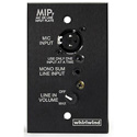 Whirlwind MIP7B Media Input Plate - Inputs: XLRF 3.5mm TRS - Output: Balanced Screw Terminal - Mono 1-Gang - Black