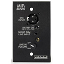 Photo of Whirlwind MIP7B Media Input Plate - Inputs: XLRF 3.5mm TRS - Output: Balanced Screw Terminal - Mono 1-Gang - Black