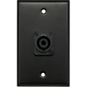 Whirlwind WP1B/1NL4 1-gang Wall Plate - 1 NEUTRIK NL4 Speakon - Black