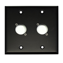 Photo of Whirlwind WP2B/2NDH 2-Gang Wallplate - Punched for 2x NEUTRIK XLRs - Black
