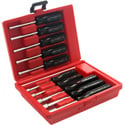 Xcelite 413MM 10 Piece Metric Drilled Shaft Nutdriver Kit in Red Plastic Case