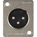 Photo of Canare D-Hole XLR-3-32F77 ITT Cannon Solder Back Rectangular Small Flange 3-Pin XLR Panel Mount Male Plug