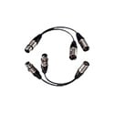 Photo of Bescor 4 Pin XLR Power Y-Adaptor 1Male to 2 Females 5 Inch Fan