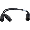 Laird XLR Power Y-Adapter 4-Pin XLR Male to 2 4-Pin XLR Females w/ 5 Inch Fanout