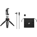 Sennheiser XS Lav USB-C Mobile Mic Kit - XS Lav USB-C Clip-On Lavalier Mic/Smartphone Clamp & Manfrotto PIXI Mini Tripod