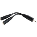 Connectronics Y-M-2MF Mono 3.5mm Mini to 2 (Dual) Mono 3.5mm Mini Female Y-Cable 6 Inch