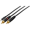 3.5mm Mini Stereo Male To 2 RCA Phono Male Y-Cable Adapter - 6-Inch