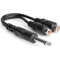 Hosa YPR-103 1/4 Inch Mono Plug Male to Dual 2 RCA Female Y-Cable 6 Inch