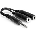 Photo of Hosa YPP-111 / Y-SP-2SPF 1/4 Inch Mono Plug to Dual 1/4 Inch Mono Jacks Y-Cable 6 Inch