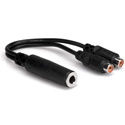 Hosa YRA-115 / Y-SPF-2PF 1/4 Inch Mono Female to Dual RCA Female Y-Cable 6 Inch