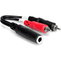 Hosa YPR-257 /  Y-SPFS-2P Stereo 1/4 In. Female to Dual RCA Male Y-Cable 6 In.