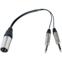 Photo of Connectronics XLR Male to Dual 1/4 Inch Mono Male Y-Cable 12 Inch