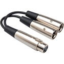 Photo of Hosa YXM-121 One XLR Female to Two XLR Males Y Cable 6 Inch