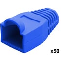 CAT5 Snagless Round Boot for 8-Conductor RJ45 Modular Plugs - Blue - 50-Pack