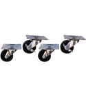 Cabletronix CT-CASTER-SET4-2WL Rack Caster/Wheel Set - 2 Locking Casters/2 Non-Locking Casters - Hardware Included