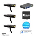 Ikan LBERS60-POE-21-3L-1SU Lyra POE Bi-Color LED 3x Light Kit w/ 21 Degree Lens & Netgear PoE++ Ultra60 Unmanaged Switch