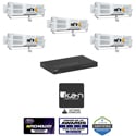 Ikan 5x White Lyra POE Low Pro Bi-Color Studio Panel Soft LED Lights w/ Netgear Managed PoE++ Ultra60 Switch Bundle